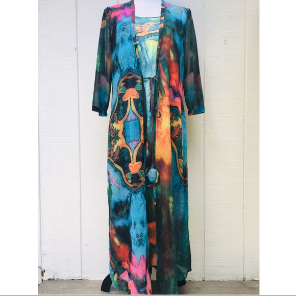 floryday Other - Floryday Long Nightgown With Semi Sheer Robe Sz S